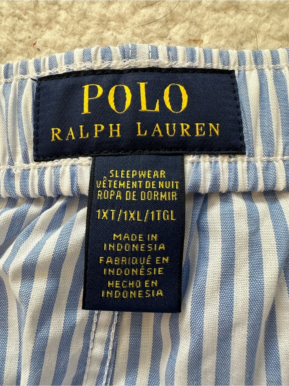 Polo by Ralph Lauren Blue and White Striped Men’s Pants 1XT lounge drawstring